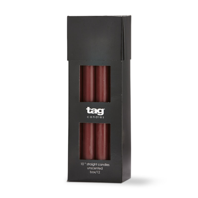 Bougie droite 10 po Color Studio - rose, H 10 po x l 0,83 po x P 0,825 po, Prune