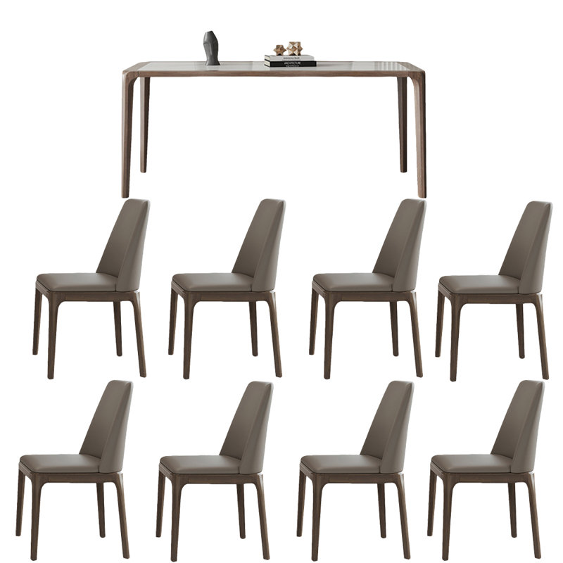 Rock plate dining table and chair combination
