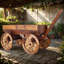 Pot en bois brouette