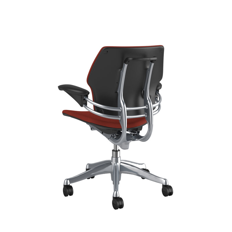 Freedom Task Chair, Polished Aluminum/Graphite, Pumpkin
