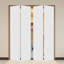 Porte pliante moderne à panneau plat double de 18 pouces (107 cm x 213 cm) en vinyle blanc à âme pleine avec ensemble de quincaillerie-136394331-136916982
