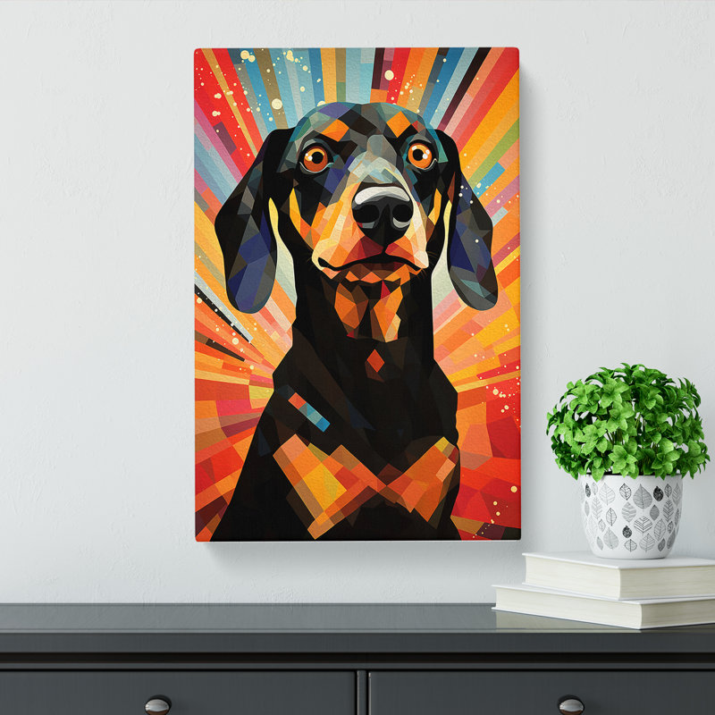 Dachshund Constructivism - Print, 60cm H x 40cm W x 3cm D