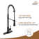 Spring Pull Down Sprayer Kitchen Faucet with Dual-Function Spray Head and Deck Plate
