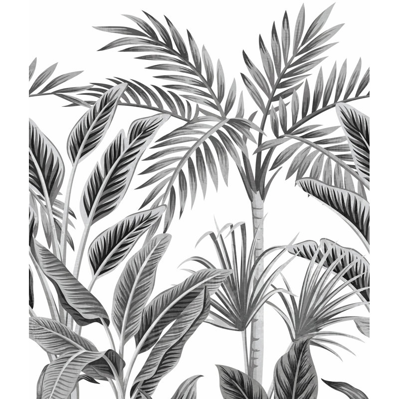 Orom II Collection Palm Leaf 62.5-inches wide x 9.18-feet high 3-panel Wall Mural
