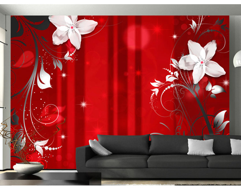 Flowering Scarlet Wallpaper, 2.10m L x 300cm W