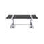 Ensemble de salon de luxe de style contemporain 3 pièces, 1 table basse, 1 table de bout, 1 table de canapé, base en tréteaux, finition noire et argentée-470342972