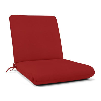 Coussin de fauteuil club décontracté pour l'extérieur, Sunbrella résistant à la décoloration et à l'eau pour les chaises de patio et les chaises longues, l 22 po x P 22 po, épaisseur 3,5 po; dossier l 22 po x H 22 po, épaisseur 3,5 po, toile rouge jockey