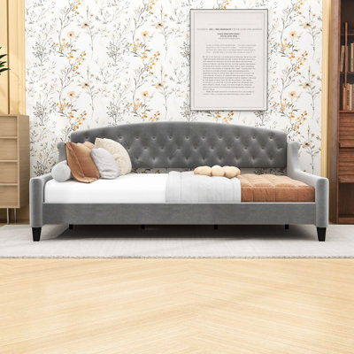 Full Size Tufted Upholstered Daybed with Slats by House of Hampton