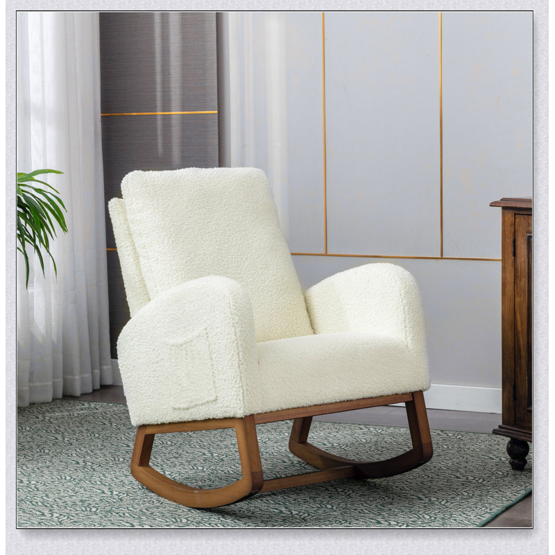 Chaise berçante confortable, Blanc