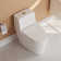 DeerValley Prism Dual-Flush Elongated One-Piece Toilet with Glazed Surface Lower Water Tank for Space Saving (Seat Included)