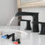 Robinet pour salle de bain 8 po - Noir avec corps en laiton massif et tuyau d'évacuation