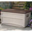 Coffre de terrasse en résine résistant à l'eau de 78 gallons Suncast avec roulettes taupe clair / moka