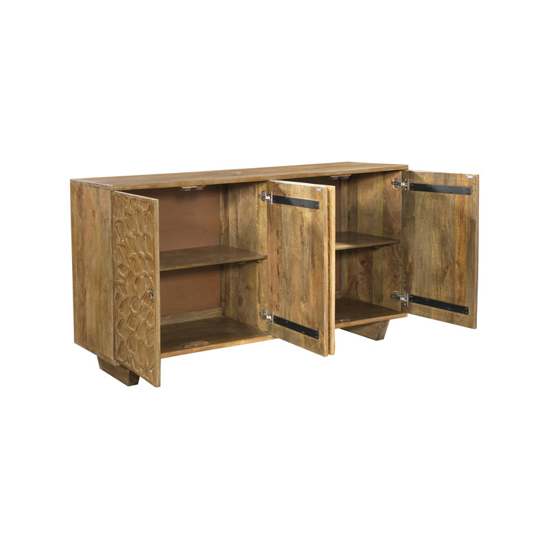 4-door Carved Solid Wood Sideboard