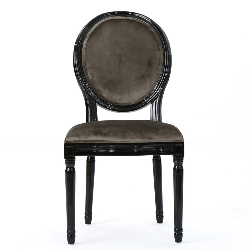 Jamar 19.25'' H Upholstered Side Chair, Gray/Black