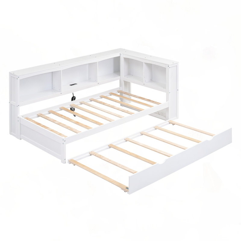 Twin Size Daybed with Trundle, White