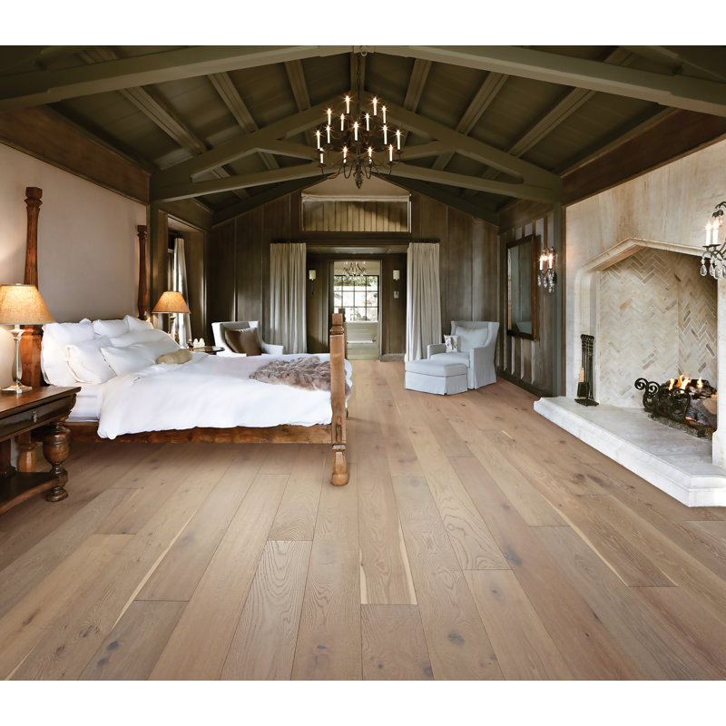 Parquet en bois d'ingénierie brossé filaire, Gris moyen