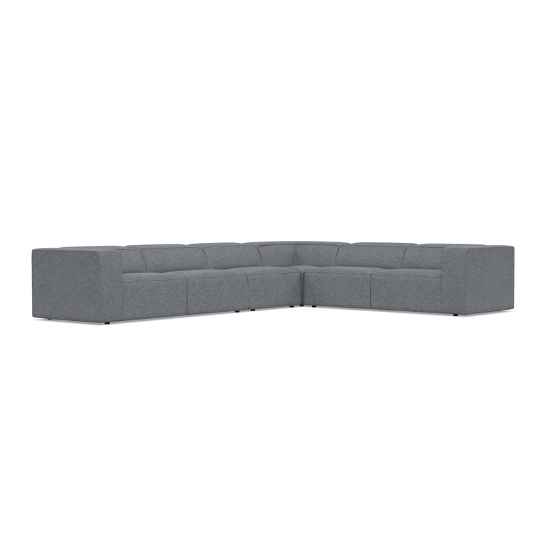 Bliss Sectional, 28" H x 160.5" W x 123.5" D, Dark Gray Polyester Blend