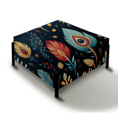 Eclectic Nomad Boho Pattern II - Paisley Large Square Ottoman