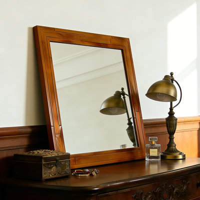 30X30" Modern Wood Square Flat Mirror