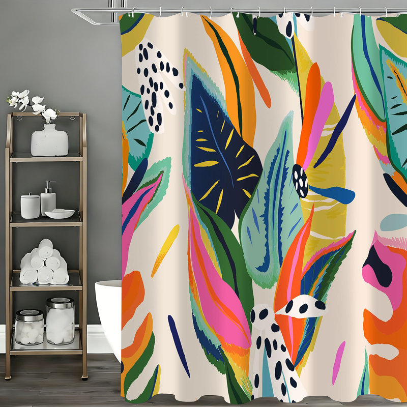 Tropical Shower Curtains with Hooks Included