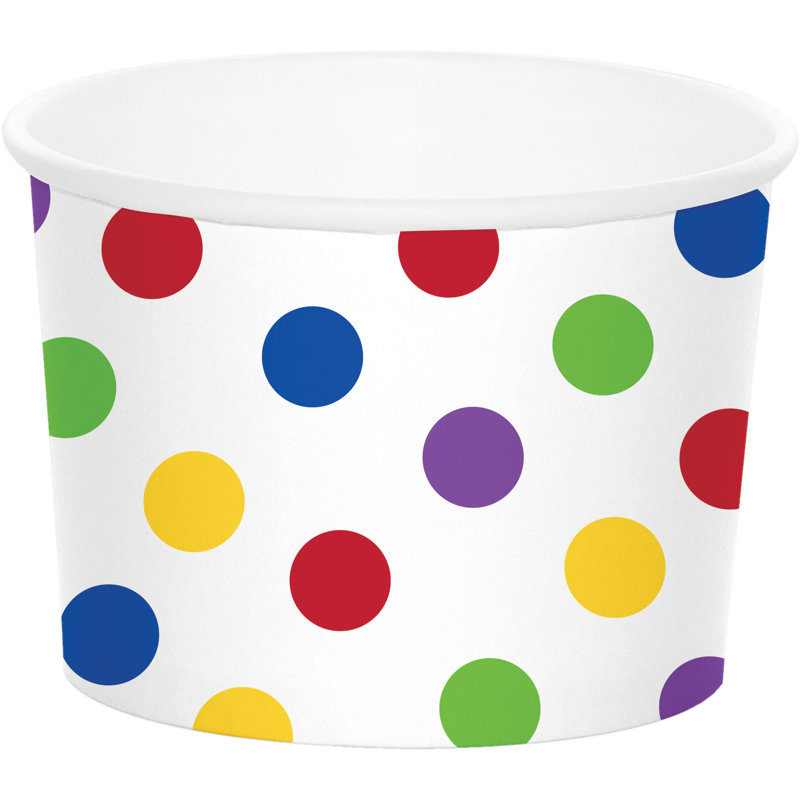 Multicolor Polka Dot Disposable Paper Cups (Set of 24)
