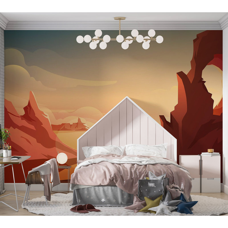 Premium Peel & Stick Wall Mural - Sunset Canyon, 120" W x 96" L