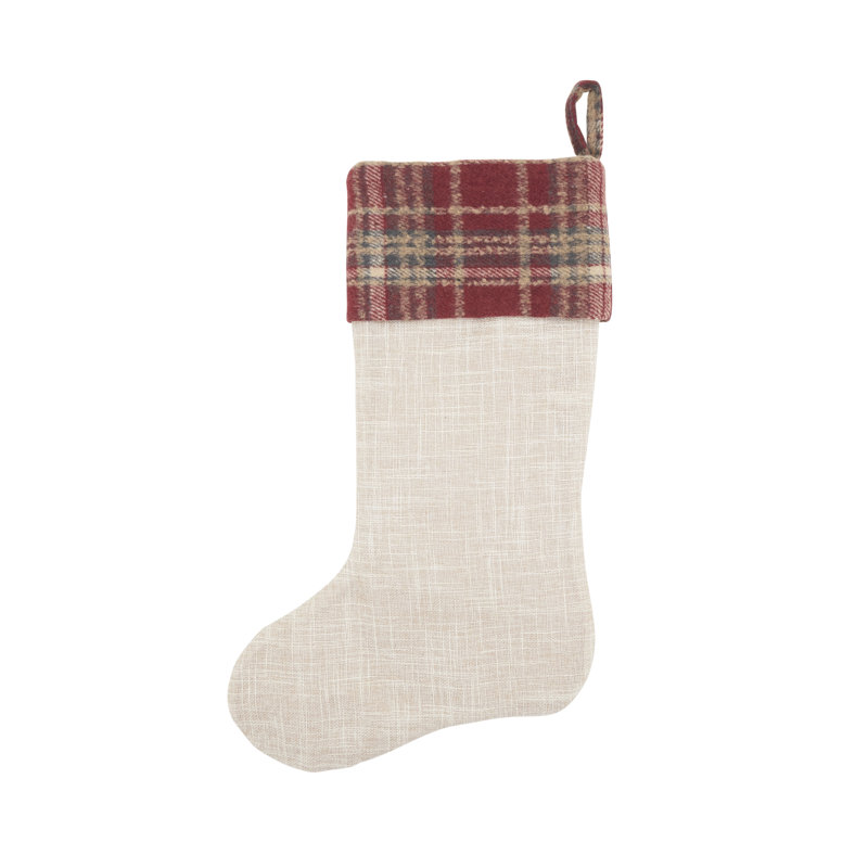 Bas de Noël à carreaux