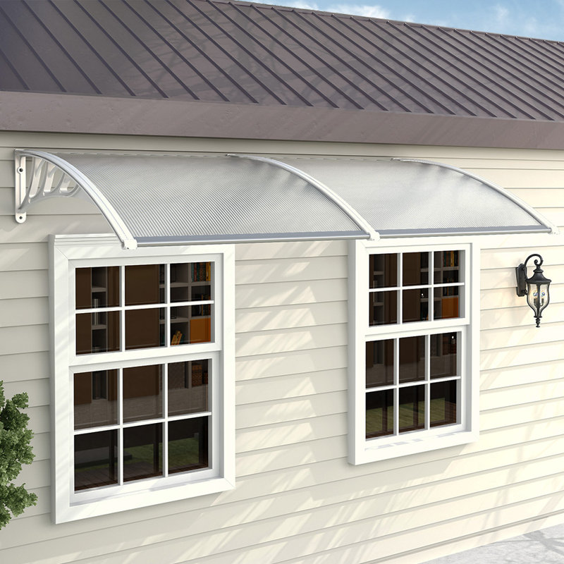 Sol 27 Outdoor 100cm D Plastic Black Cover Retractable Door / Window Awning, 28cm H x 190cm W x 100cm D, White