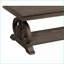 Dark Oak Living Room Coffee Table with Scrolled Base &amp; Bottom Shelf, Space-Saving