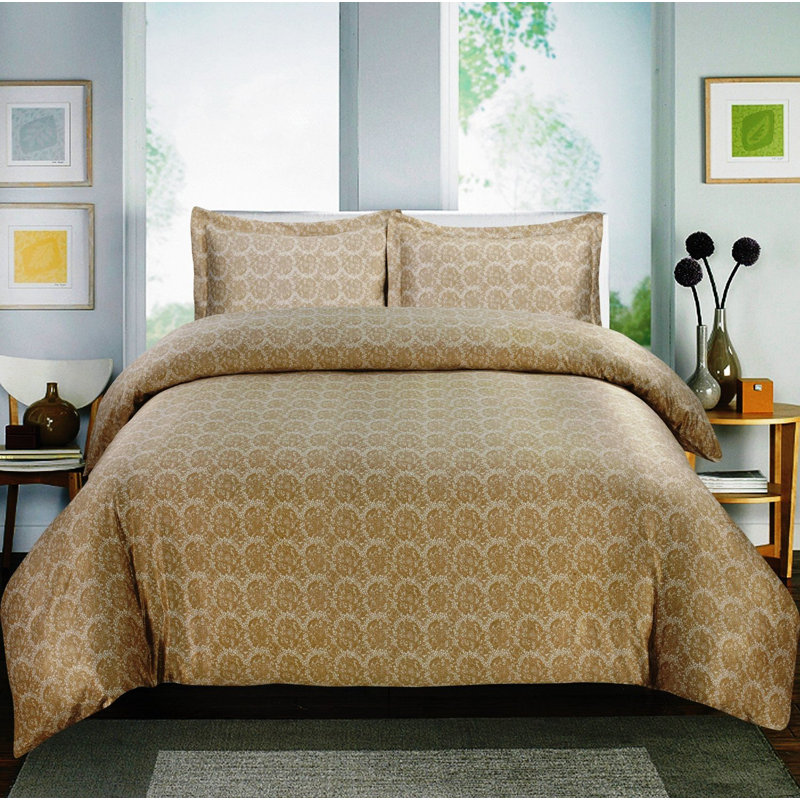 Paisley Sateen Paisley Sheet Set, Gray, Twin Sheet Set + Fitted Sheet + 1 Pillowcase