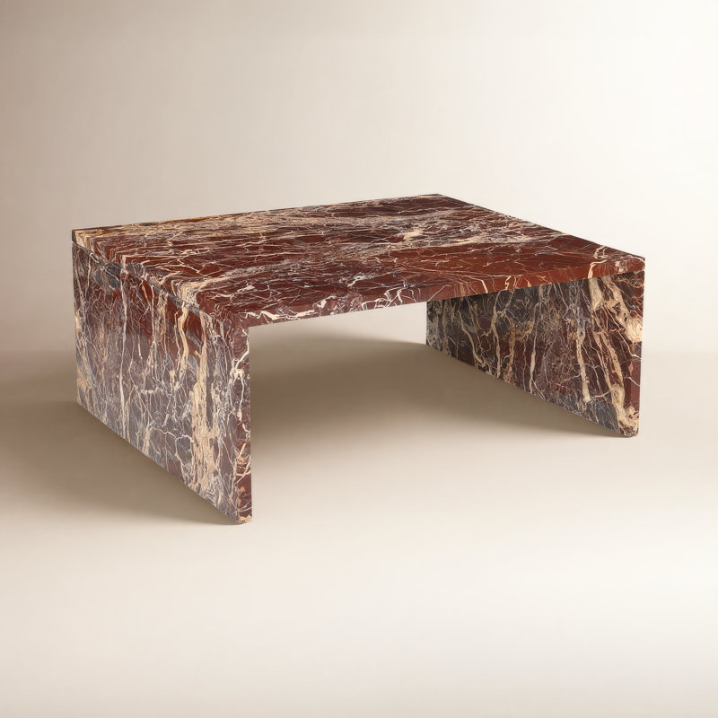 Anelija Kelly Marble Coffee Table, Red