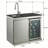 Sink And Fridge Combo For Outdoor Kitchen, 70L Refrigerator And Sink With Pull-Down Faucet, Brushed SS And Black Granite Countertops, All-In-One BBQ Island Cleaning Station (Silver)