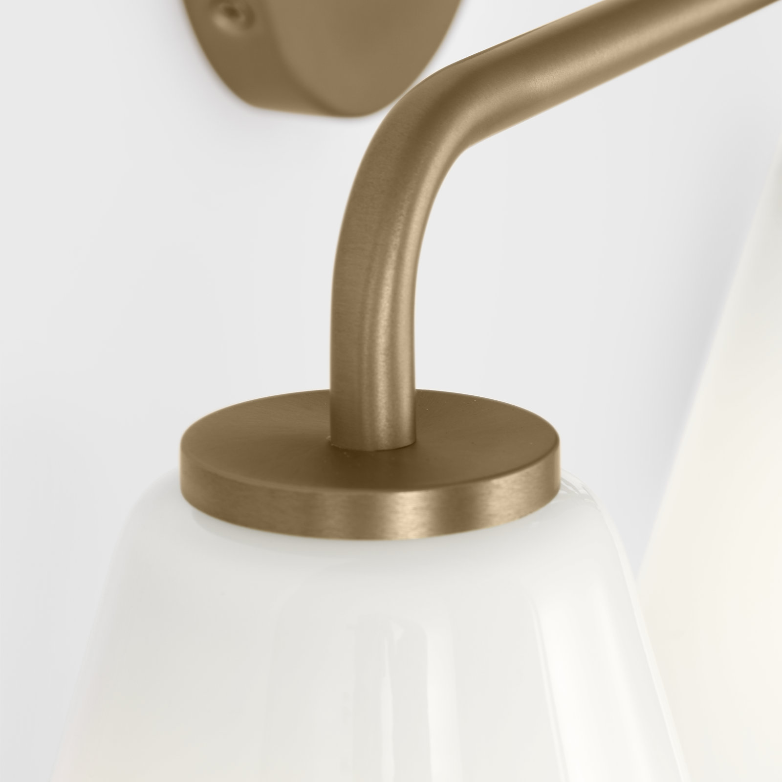 Senda One Light Vanity, 3, Satin Brass, White