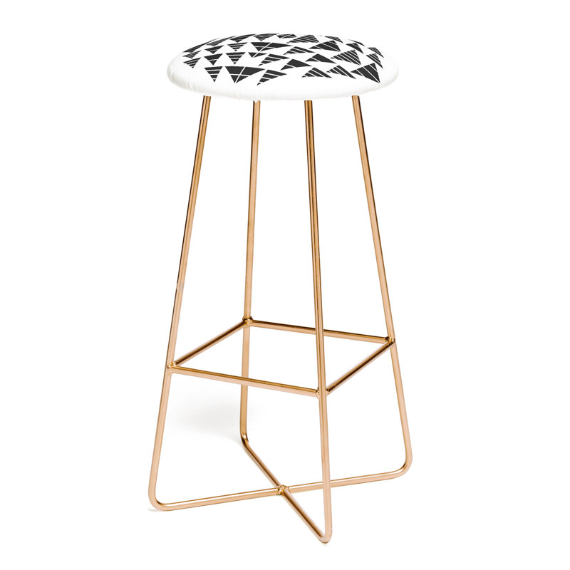Tabouret 30 ", Cadre noir / blanc / bronze
