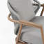 Fauteuil club d'extérieur au fini teck avec coussin taupe texturé, ensemble de 2-480264471-480264465-480264467