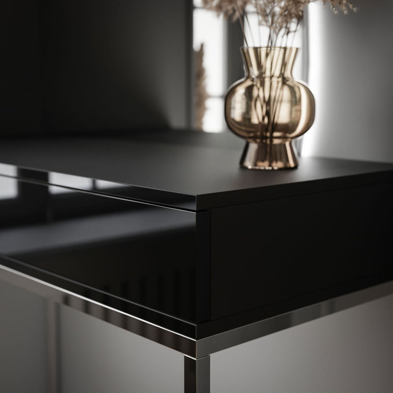 Dressing Table with Mirror, Black