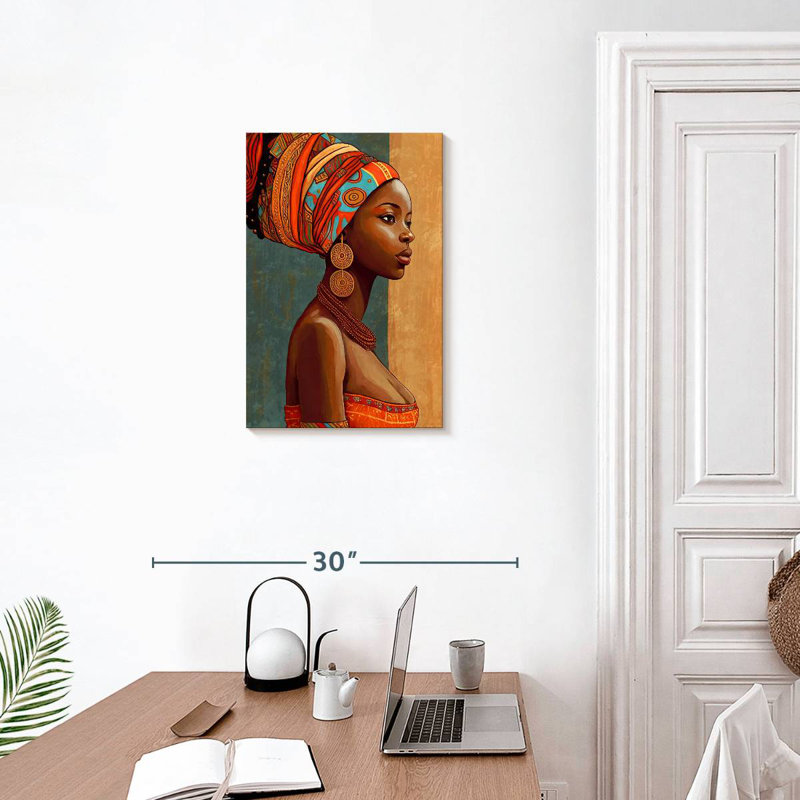 Portrait de femme africaine Leisha, H 24 po x l 16 po