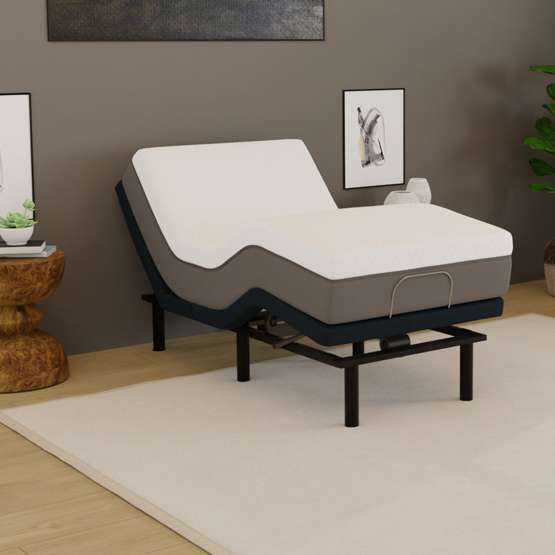 Blissful Nights 12'' Medium Memory Foam Mattress and Adjustable Base, Twin XL