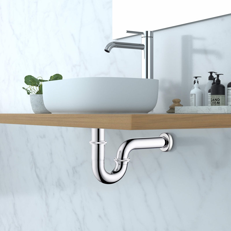 Kibi Decorative P-trap, Chrome