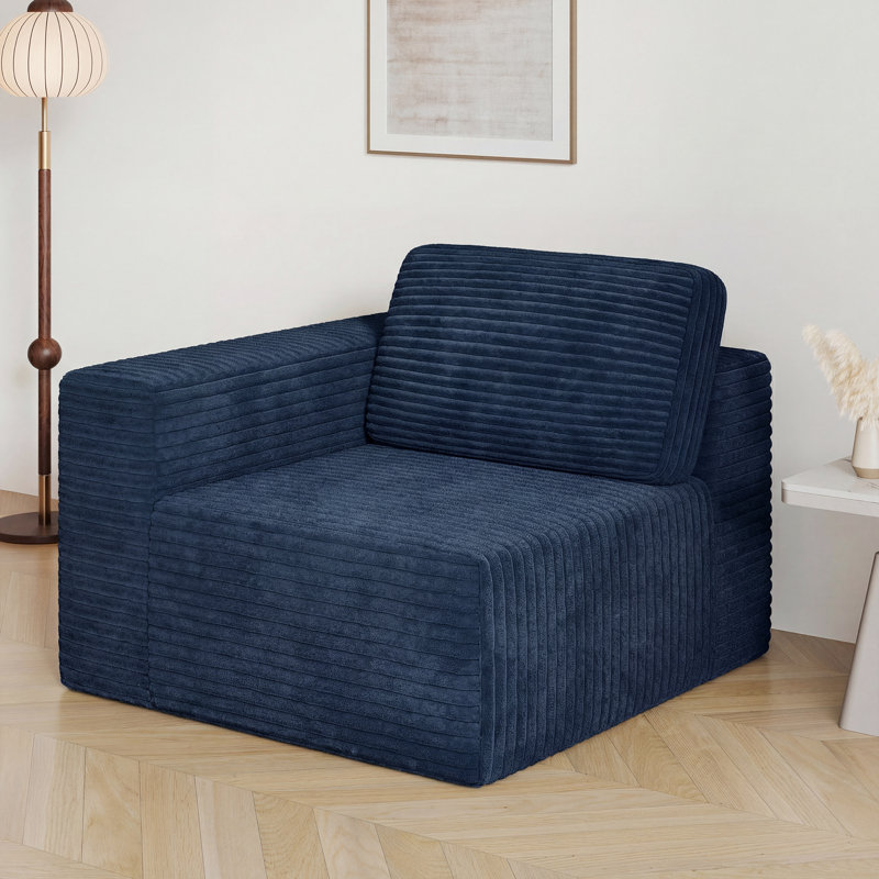 1 Seater Corduroy Seating Component, Blue