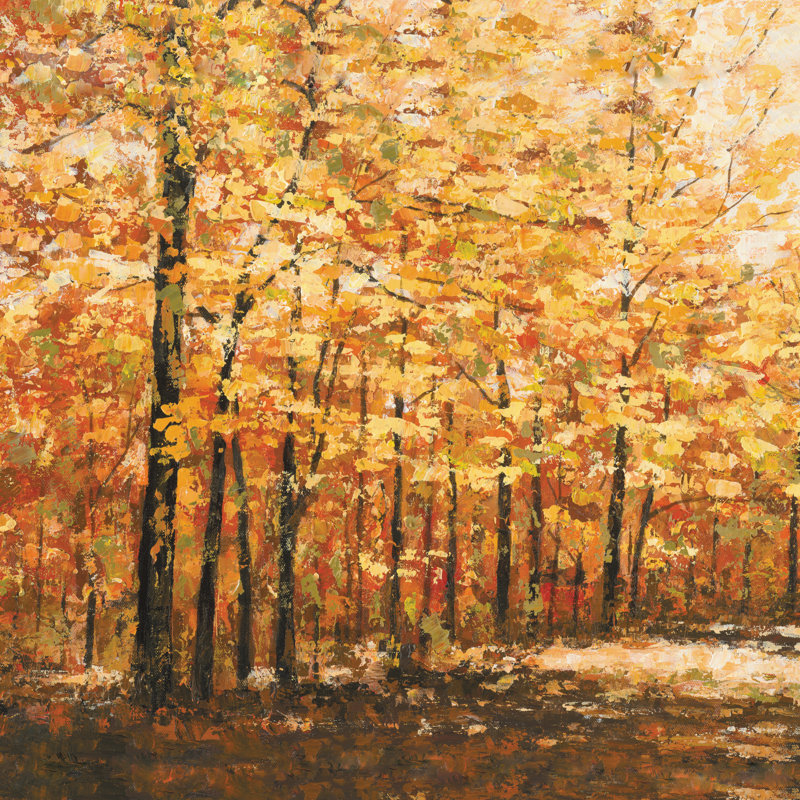Automne peint, H 12 po x l 12 po, Imprimé avec cadre noir, Non