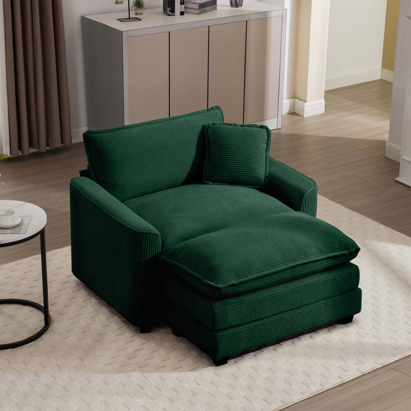 Fauteuil avec repose-pieds 42,25 po, Vert