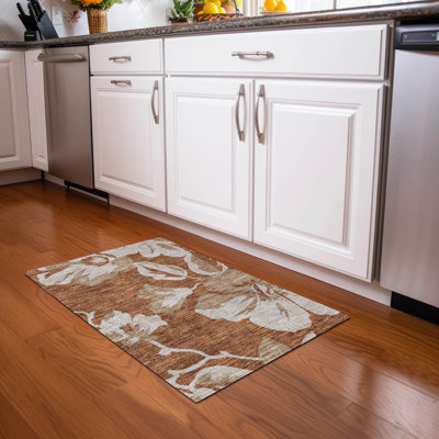 Premium Machine Washable Prisco Terracotta Rug
