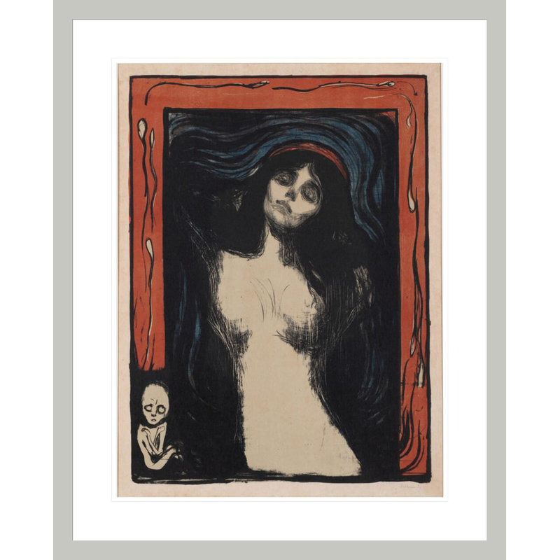 Madonna par Edvard Munch - estampe numérique encadrée, H 29,08 po x l 23,5 po