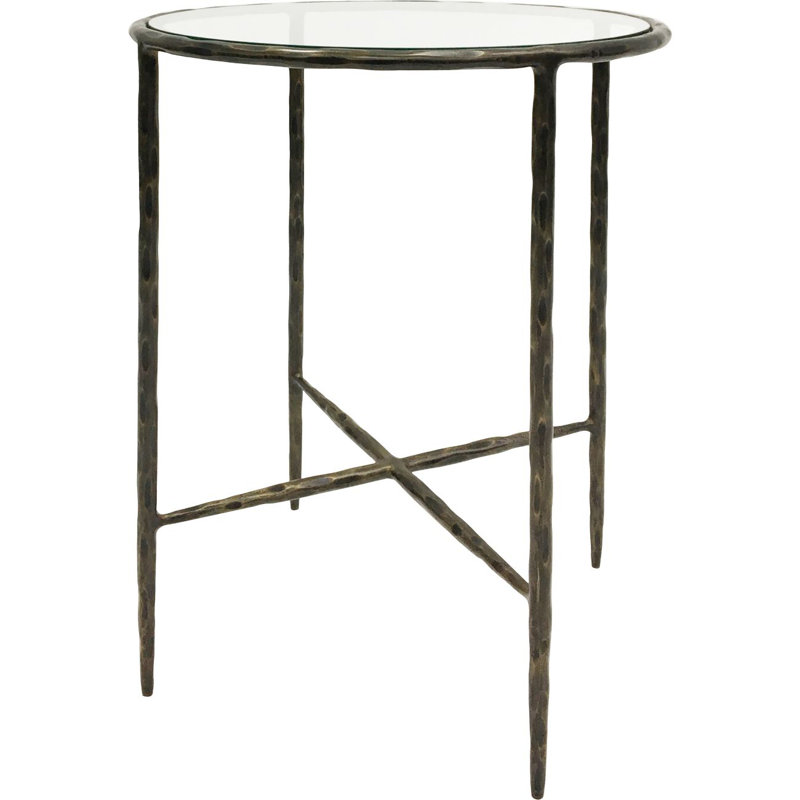 Calev Glass Top End Table