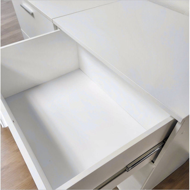 Commode modulaire à trois tiroirs Morgan, White