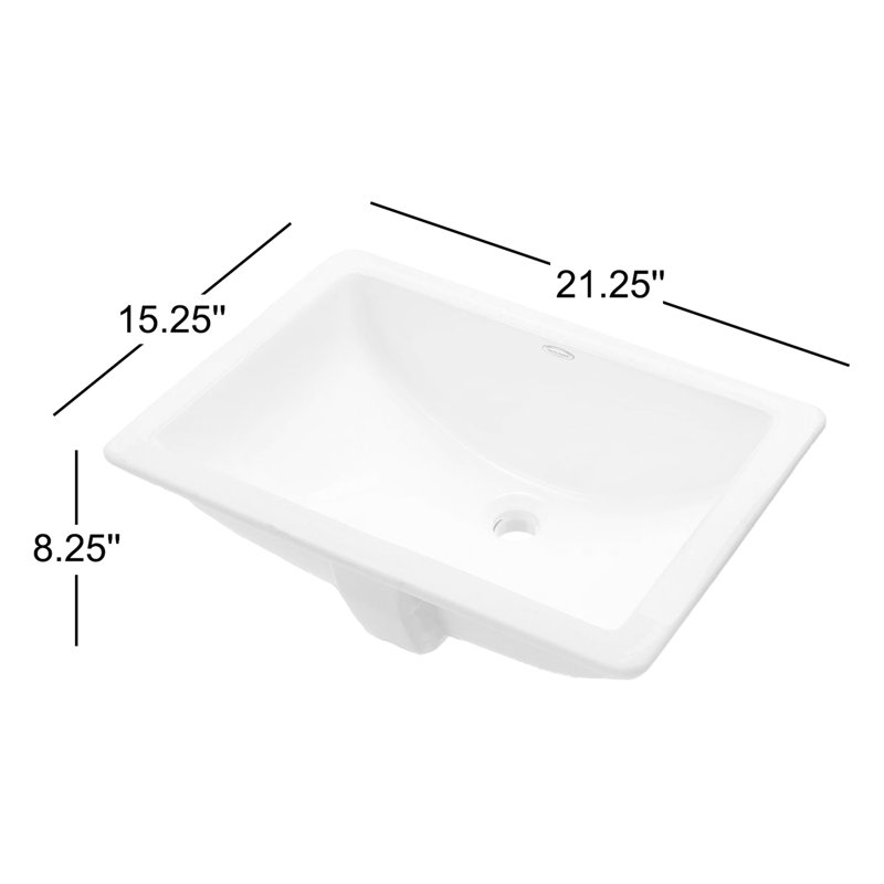 American Standard Studio 15.25'' White Vitreous China Rectangular Bathroom Sink with Overflow