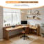 Bureau d'angle en bois massif en forme de L avec rangement ouvert, conception à rebords surélevés et espace de travail spacieux pour le bureau à domicile-1128838925