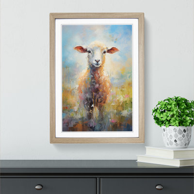 Sheep Impressionism Art - Framed Print