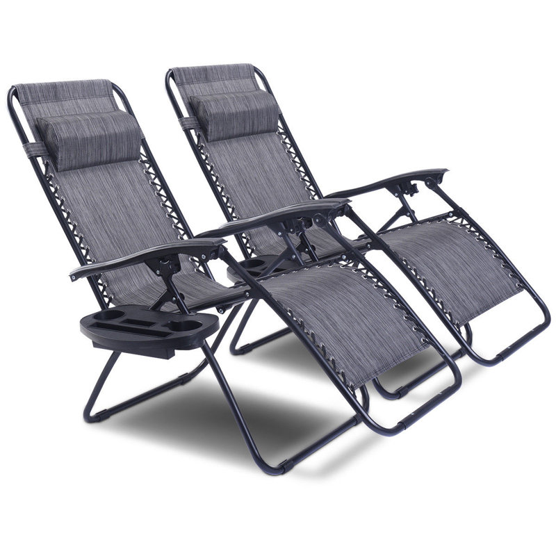 Chaise longue inclinable à gravité zéro Romero, Gris, 2